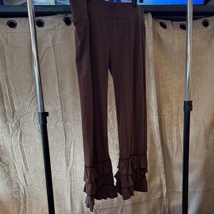 Chic Ruffle Hem Women's Flare Pants